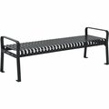 Global Industrial 6ft Outdoor Bench, Backless, Vertical Steel Slat, Black 262113BKKD